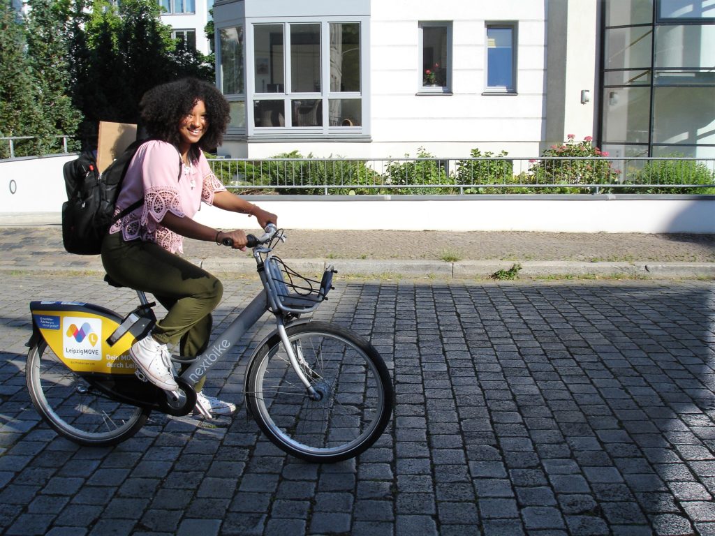 me biking in Leipzig