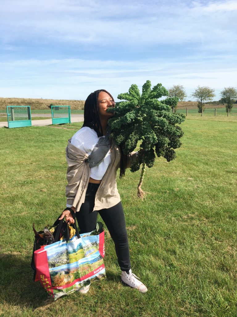 me with fresh kale from the garden