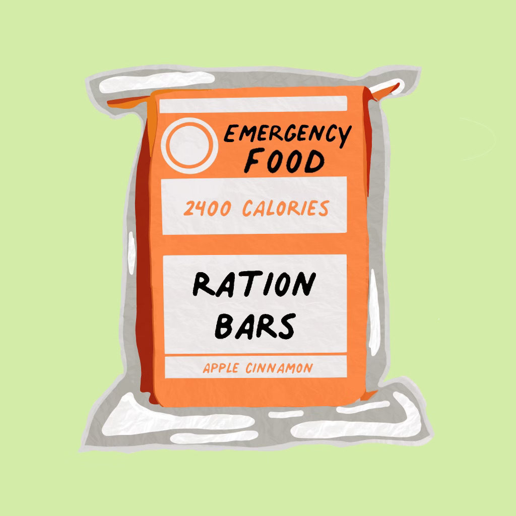 ration bars graphic design for donation site