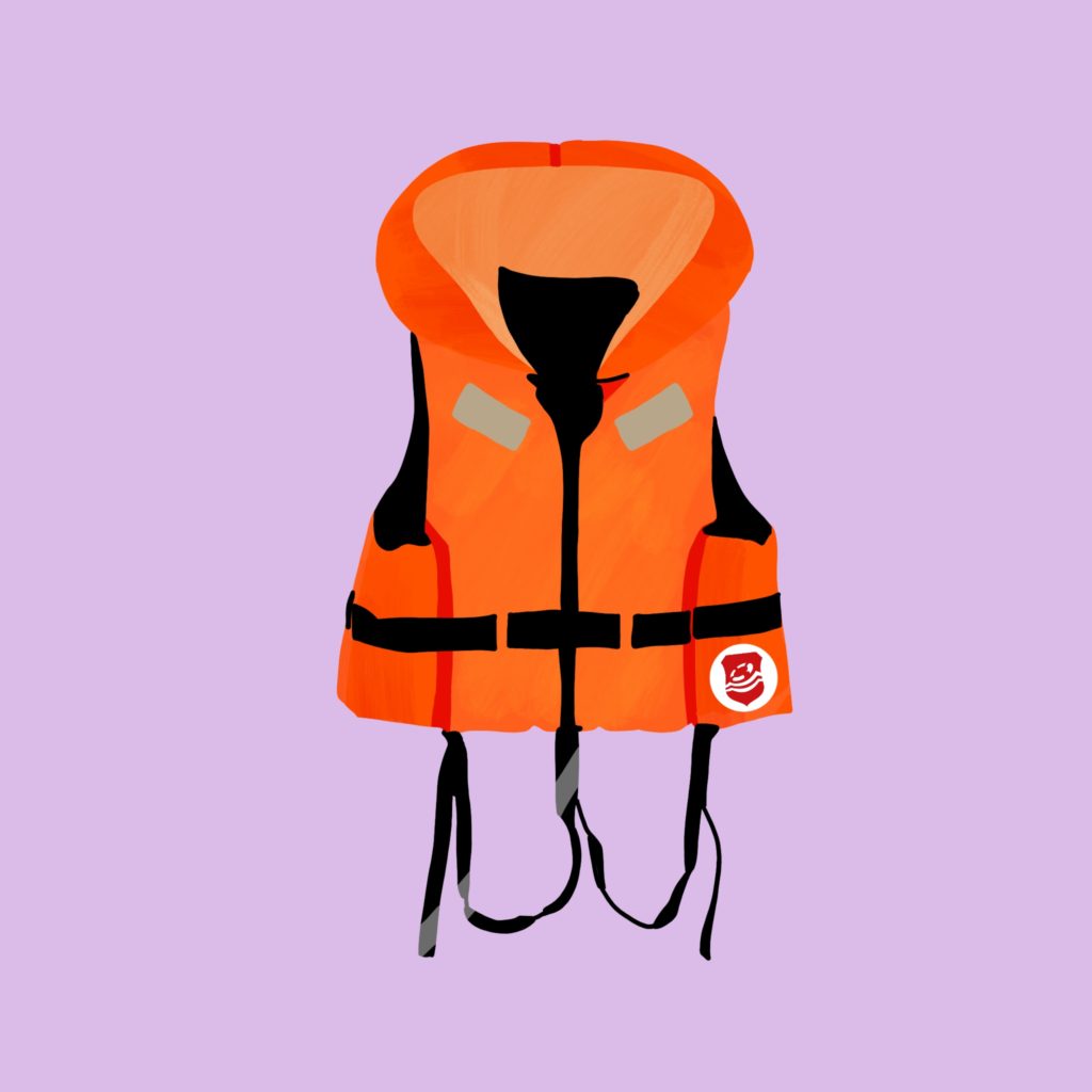 lifejacket graphic design for donation site